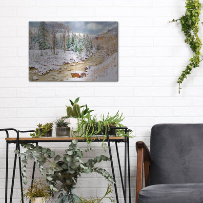 Luxe Metal Art 'Uncompahgre Snow' by Mark A Paulda, Metal Wall Art,16x12