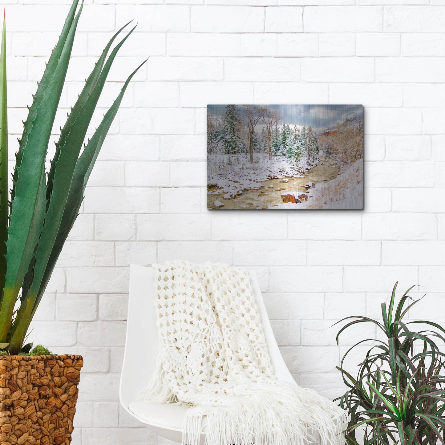 Luxe Metal Art 'Uncompahgre Snow' by Mark A Paulda, Metal Wall Art,16x12