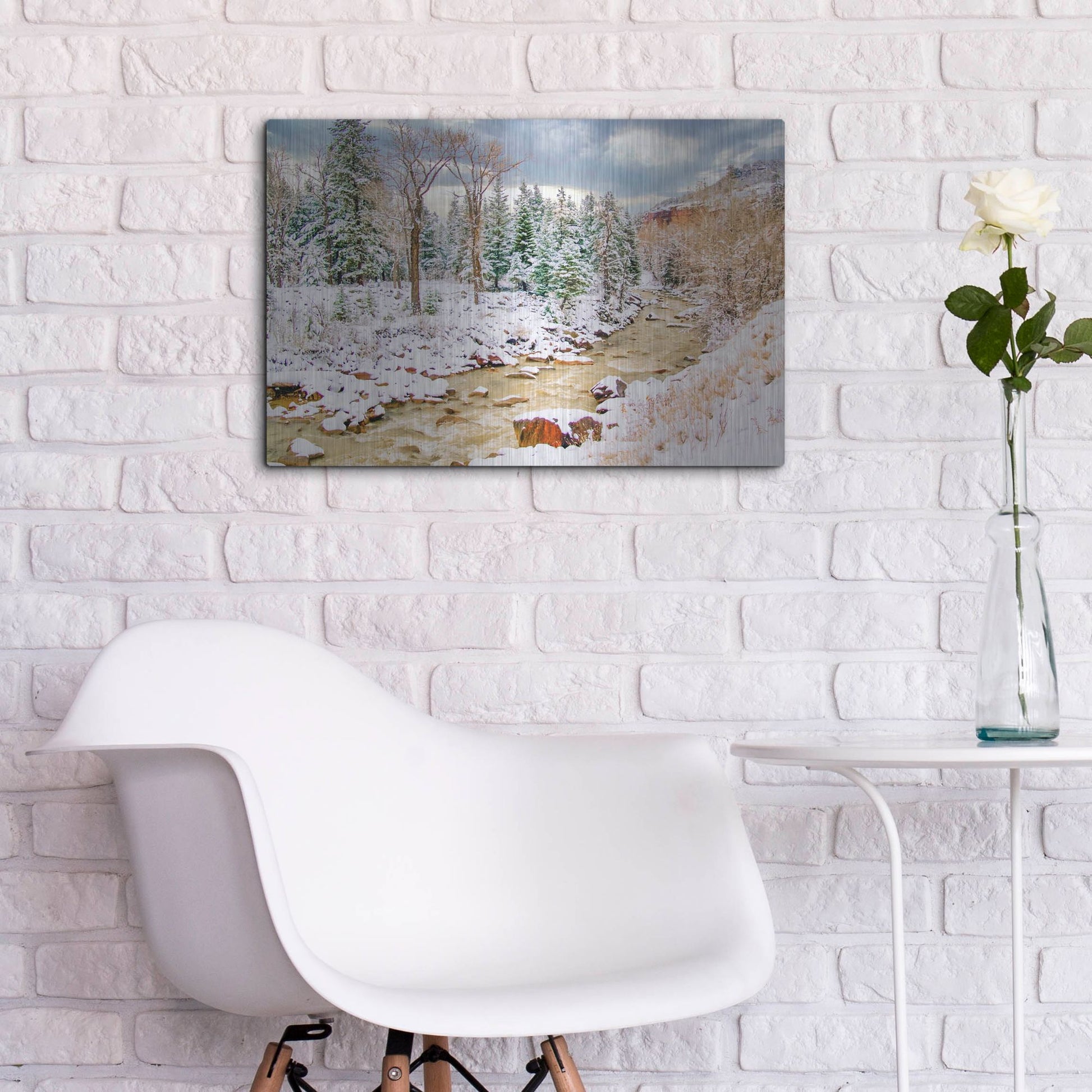 Luxe Metal Art 'Uncompahgre Snow' by Mark A Paulda, Metal Wall Art,24x16
