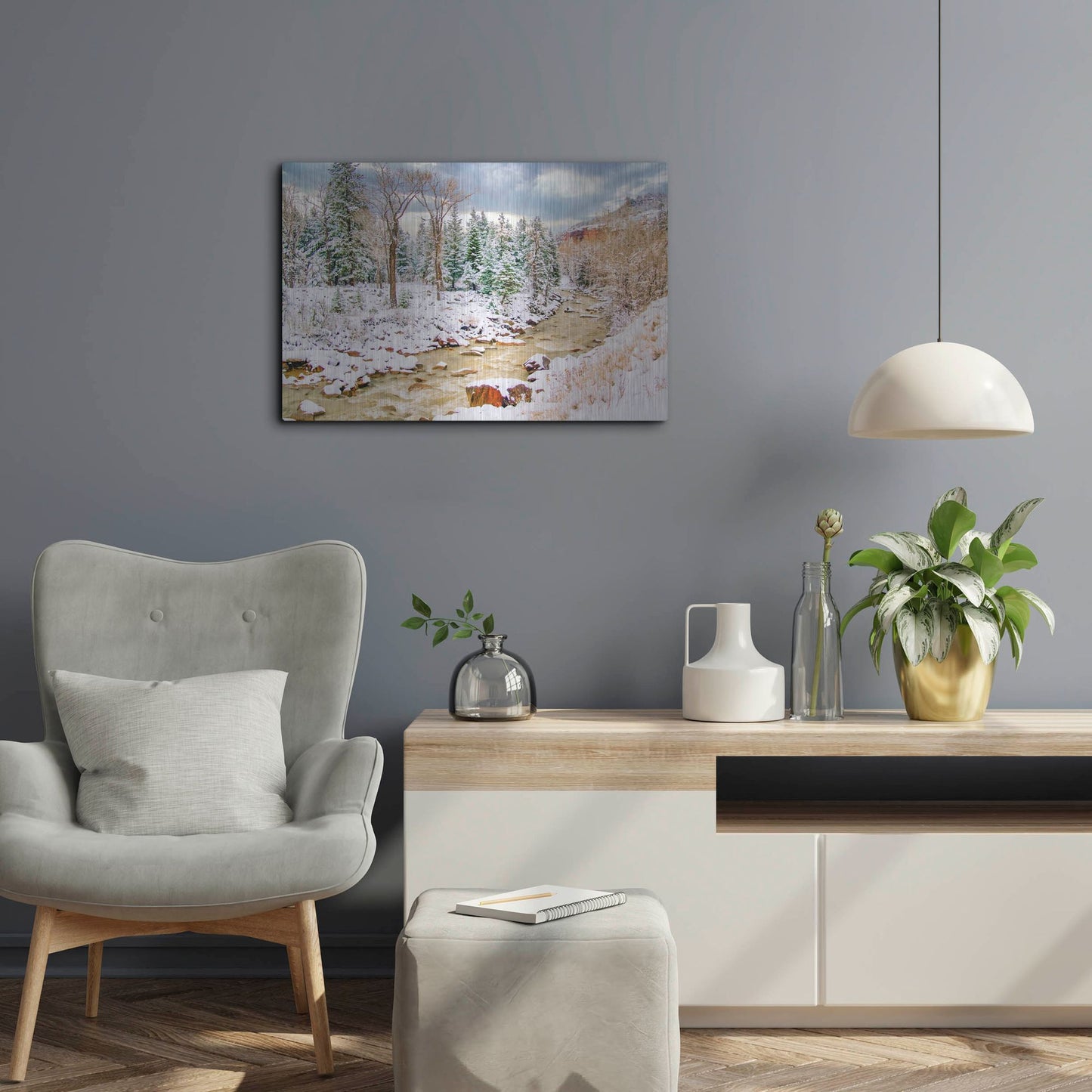 Luxe Metal Art 'Uncompahgre Snow' by Mark A Paulda, Metal Wall Art,24x16