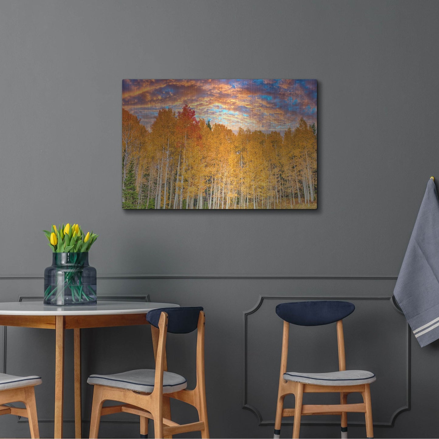 Luxe Metal Art 'Wyoming Autumn Aspens' by Mark A Paulda, Metal Wall Art,36x24