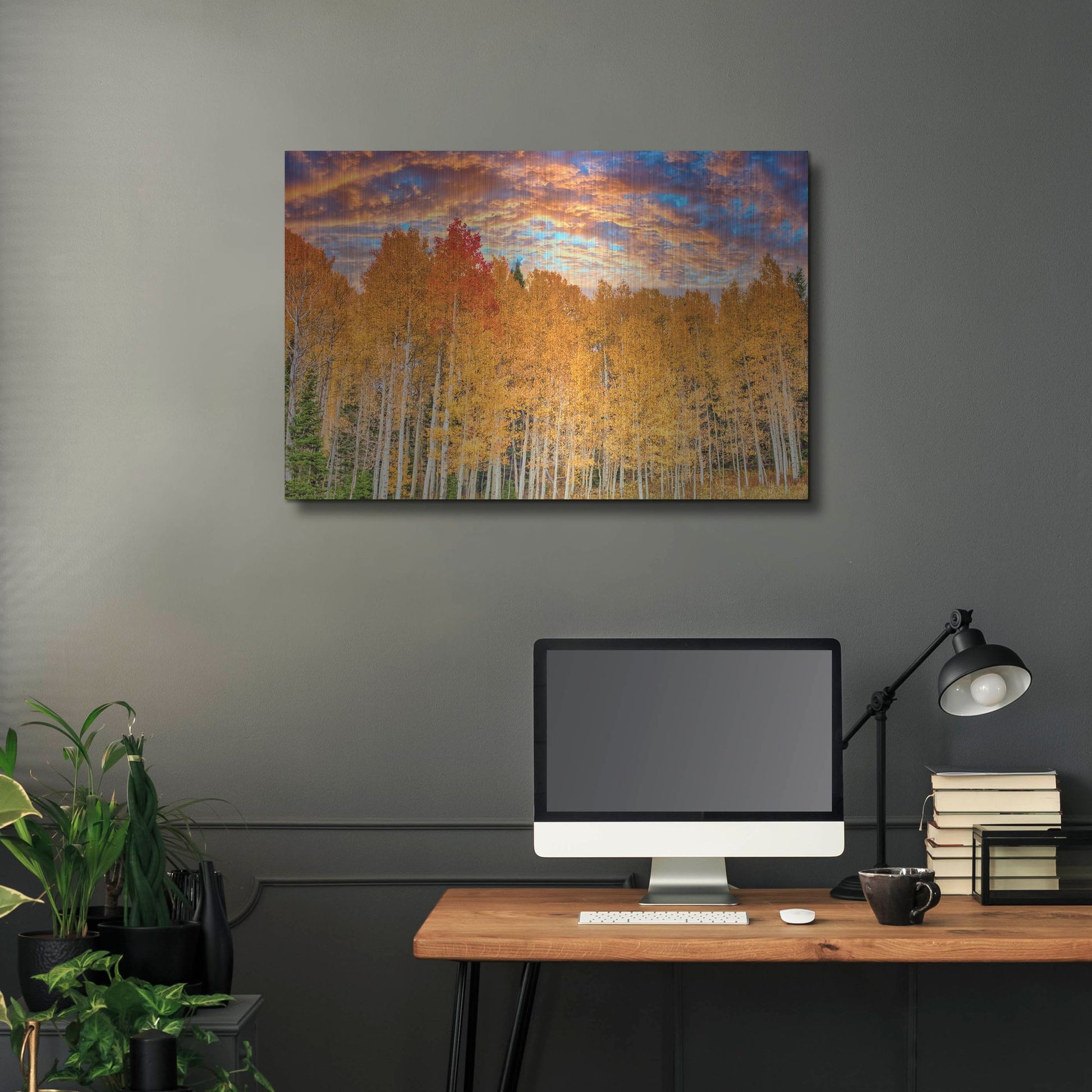 Luxe Metal Art 'Wyoming Autumn Aspens' by Mark A Paulda, Metal Wall Art,36x24