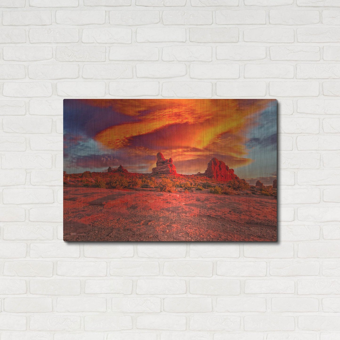 Luxe Metal Art 'Arches National Park Sunset' by Mark A Paulda, Metal Wall Art,36x24