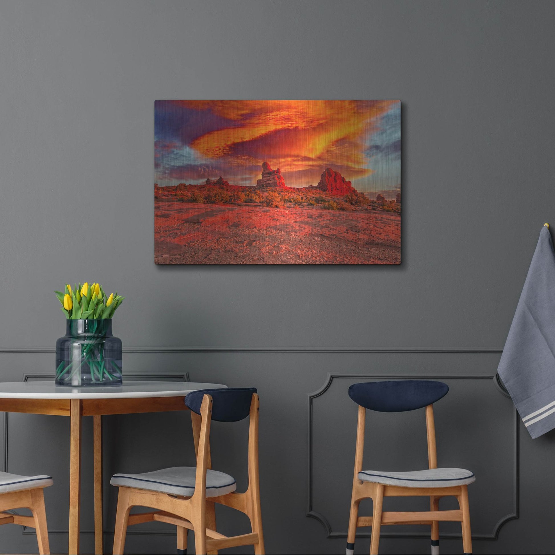 Luxe Metal Art 'Arches National Park Sunset' by Mark A Paulda, Metal Wall Art,36x24