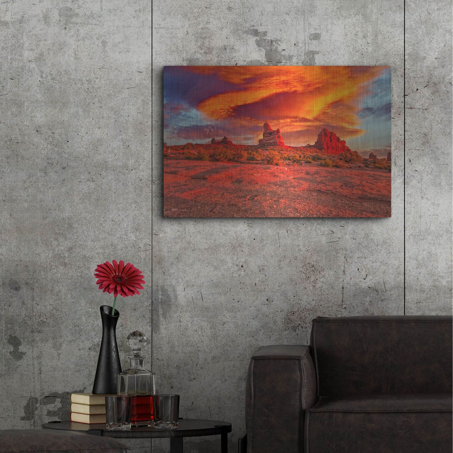 Luxe Metal Art 'Arches National Park Sunset' by Mark A Paulda, Metal Wall Art,36x24