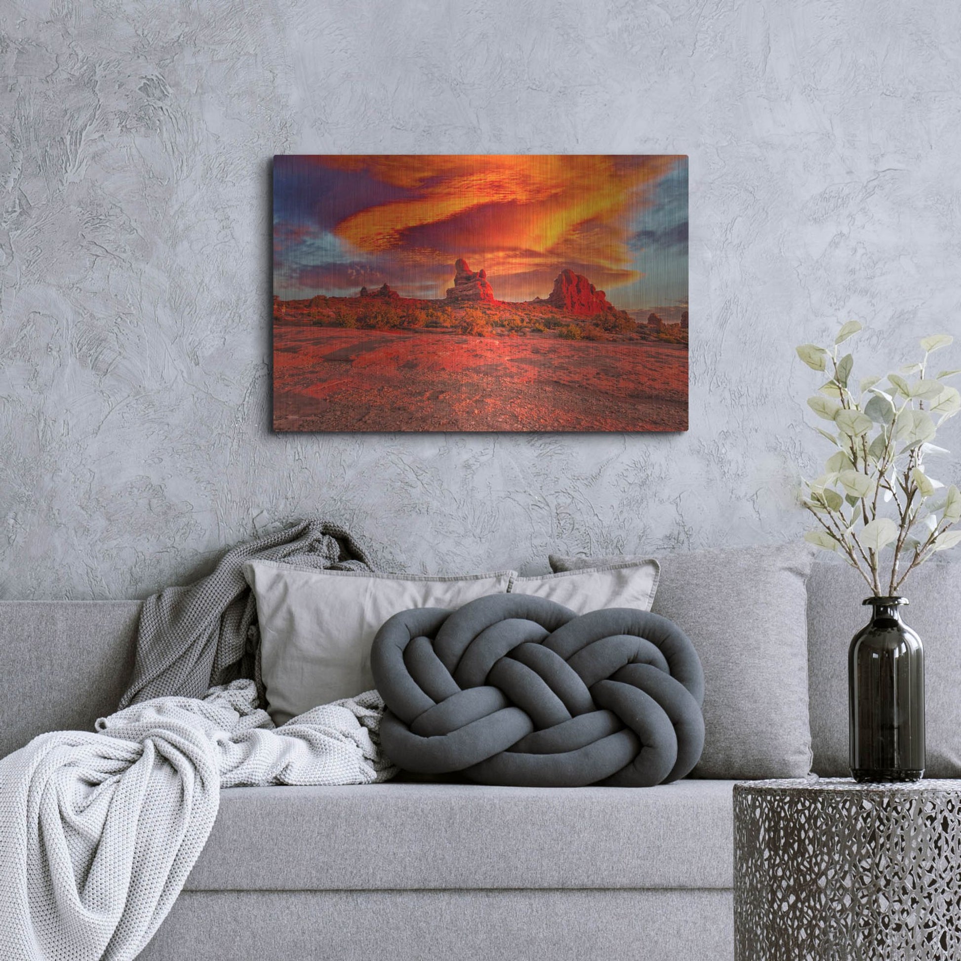 Luxe Metal Art 'Arches National Park Sunset' by Mark A Paulda, Metal Wall Art,36x24