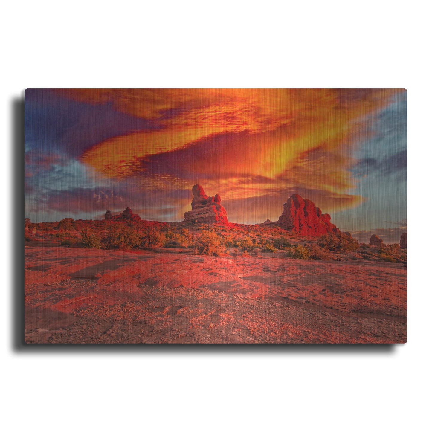 Luxe Metal Art 'Arches National Park Sunset' by Mark A Paulda, Metal Wall Art