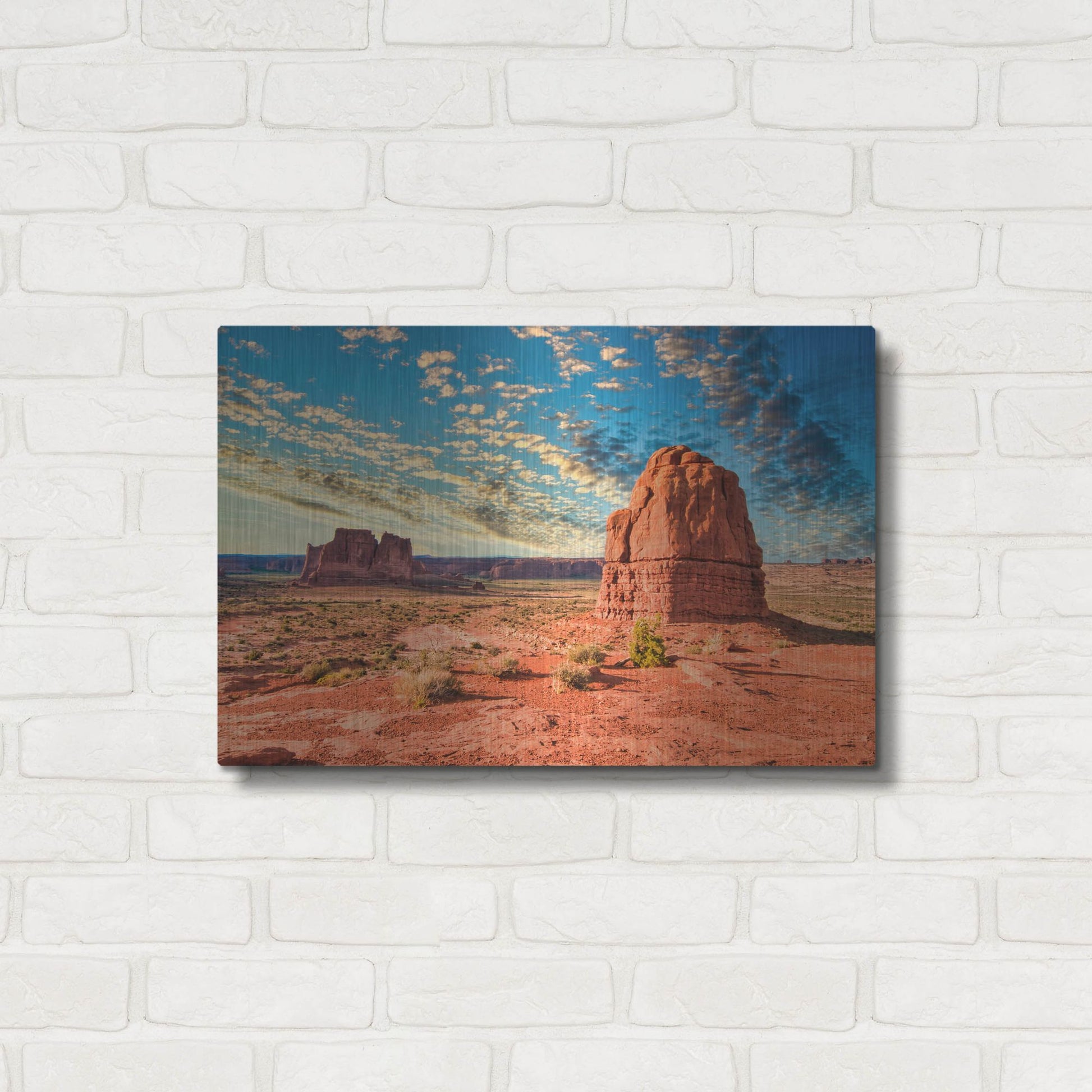 Luxe Metal Art 'Natural Stone Sculpture' by Mark A Paulda, Metal Wall Art,24x16