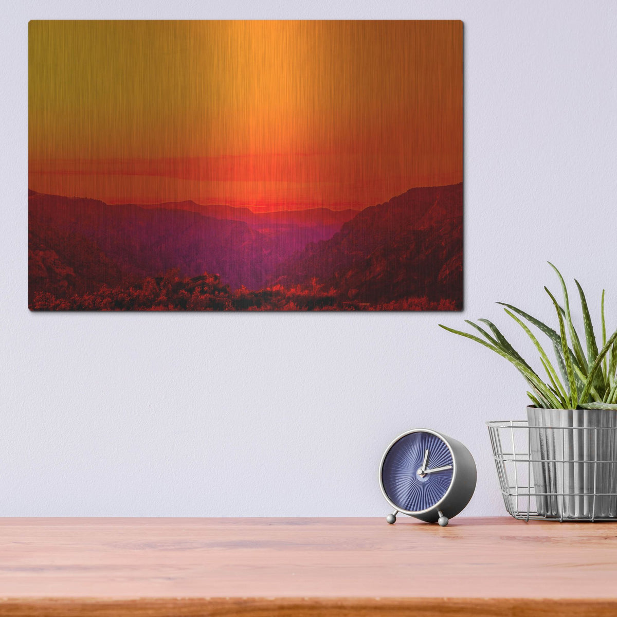 Luxe Metal Art 'New Mexico Drama' by Mark A Paulda, Metal Wall Art,16x12