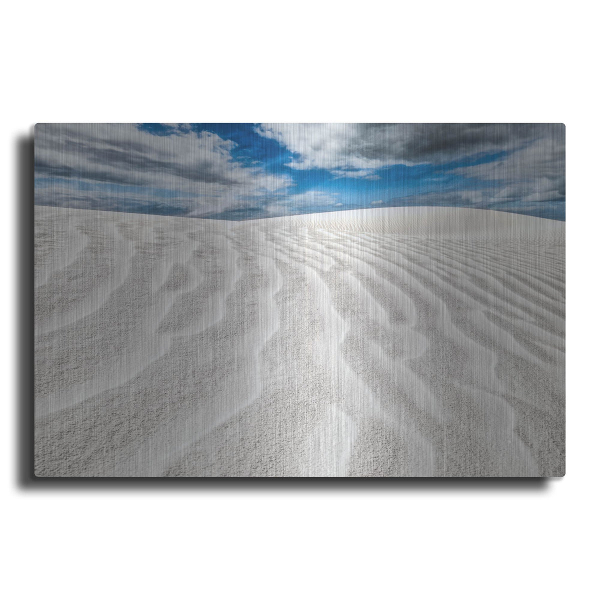 Luxe Metal Art 'Rippled White Dune' by Mark A Paulda, Metal Wall Art
