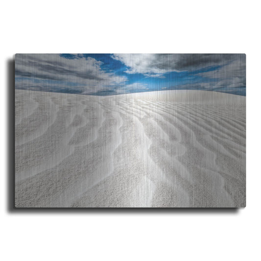 Luxe Metal Art 'Rippled White Dune' by Mark A Paulda, Metal Wall Art