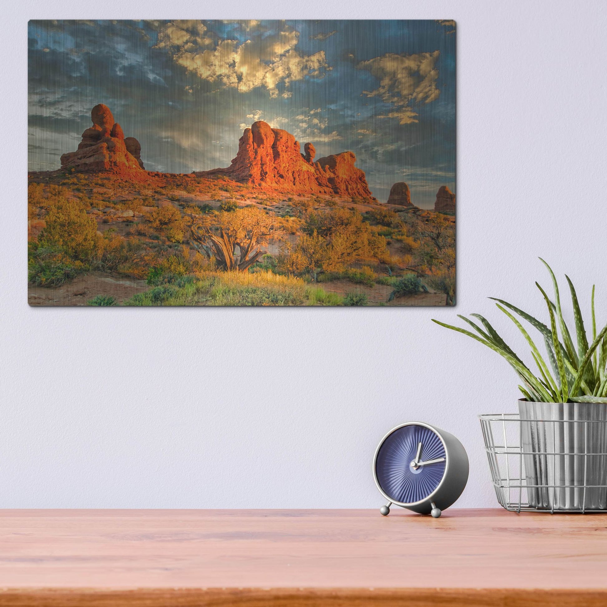 Luxe Metal Art 'Southern Utah Late Afternoon' by Mark A Paulda, Metal Wall Art,16x12