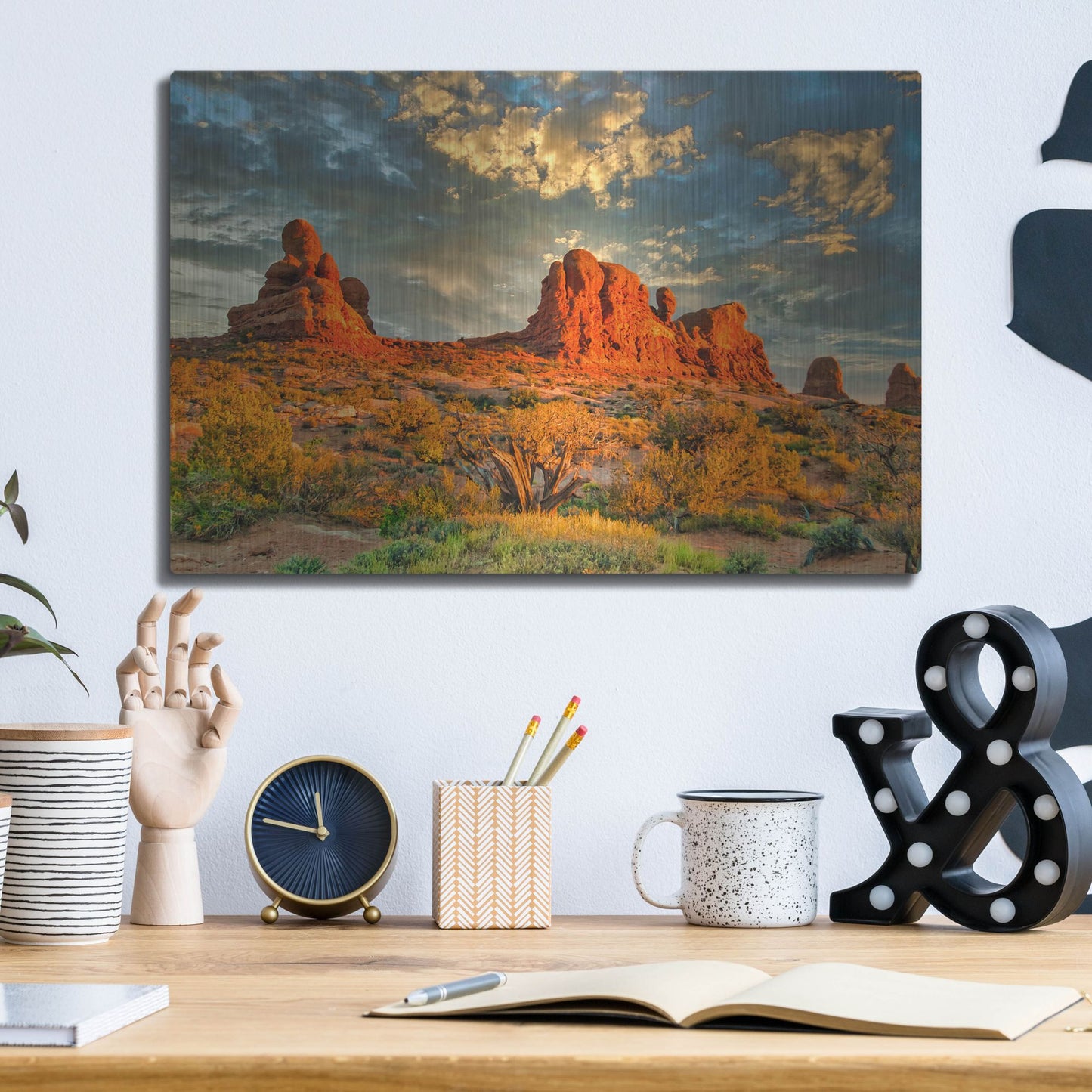 Luxe Metal Art 'Southern Utah Late Afternoon' by Mark A Paulda, Metal Wall Art,16x12