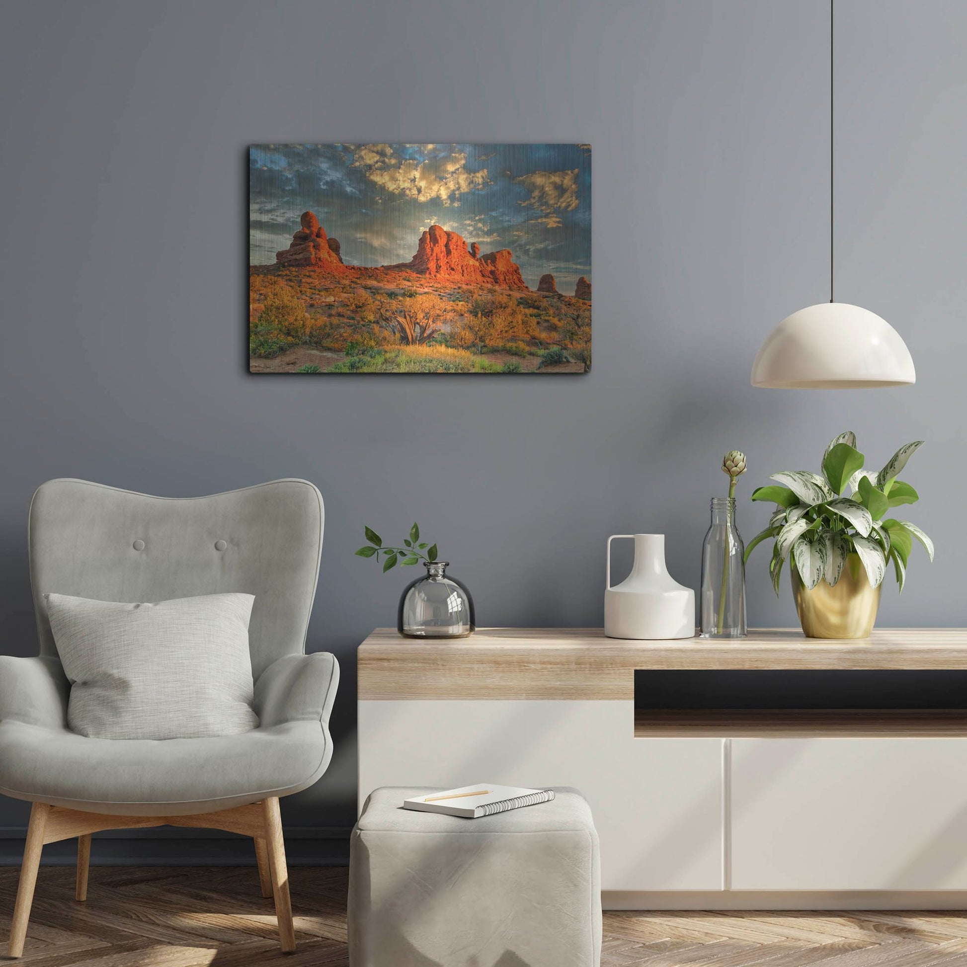 Luxe Metal Art 'Southern Utah Late Afternoon' by Mark A Paulda, Metal Wall Art,24x16
