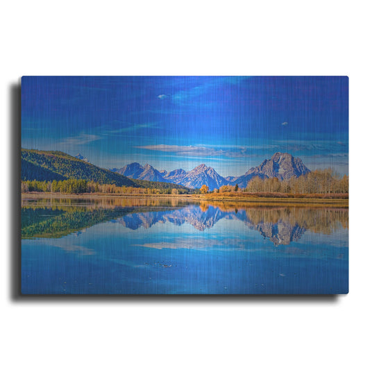 Luxe Metal Art 'Blue Reflections' by Mark A Paulda, Metal Wall Art
