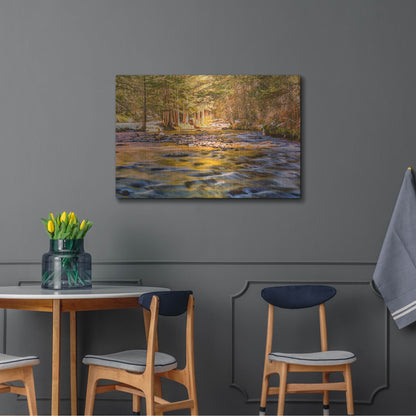 Luxe Metal Art 'Golden Hour River Reflection' by Mark A Paulda, Metal Wall Art,36x24