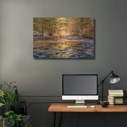 Luxe Metal Art 'Golden Hour River Reflection' by Mark A Paulda, Metal Wall Art,36x24