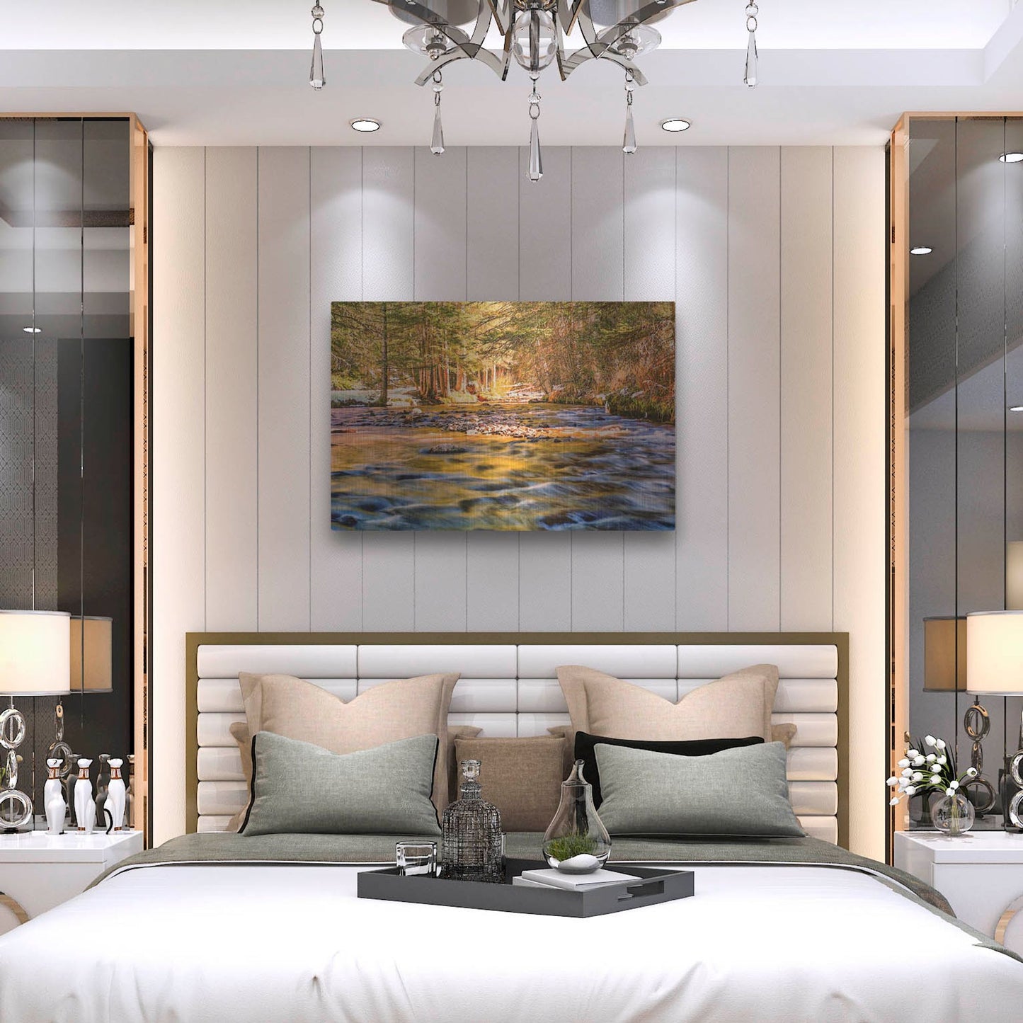 Luxe Metal Art 'Golden Hour River Reflection' by Mark A Paulda, Metal Wall Art,36x24