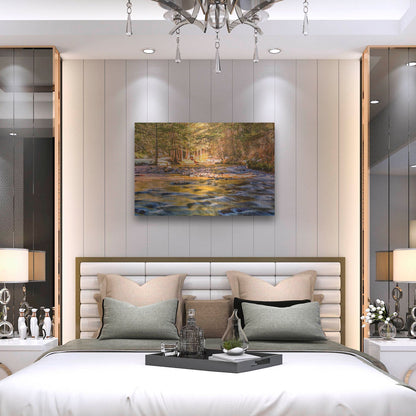 Luxe Metal Art 'Golden Hour River Reflection' by Mark A Paulda, Metal Wall Art,36x24