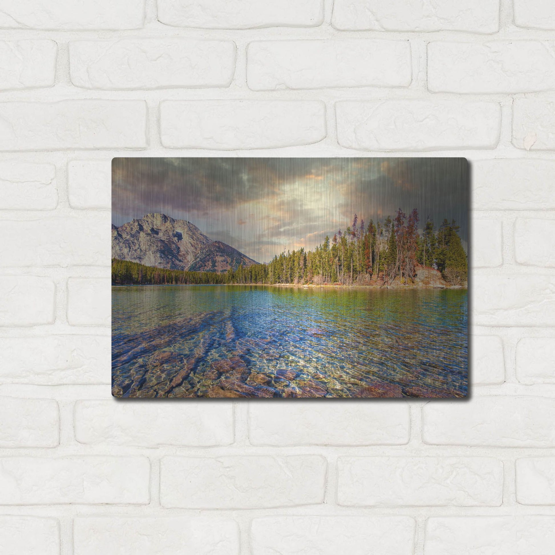 Luxe Metal Art 'Grand Tetons Afternoon' by Mark A Paulda, Metal Wall Art,16x12