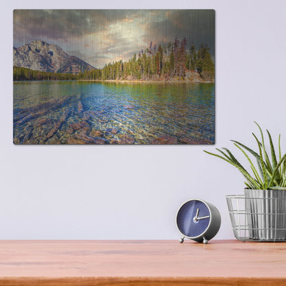 Luxe Metal Art 'Grand Tetons Afternoon' by Mark A Paulda, Metal Wall Art,16x12