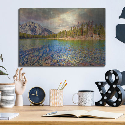 Luxe Metal Art 'Grand Tetons Afternoon' by Mark A Paulda, Metal Wall Art,16x12