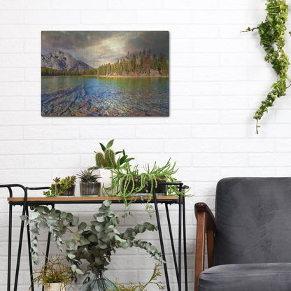 Luxe Metal Art 'Grand Tetons Afternoon' by Mark A Paulda, Metal Wall Art,16x12