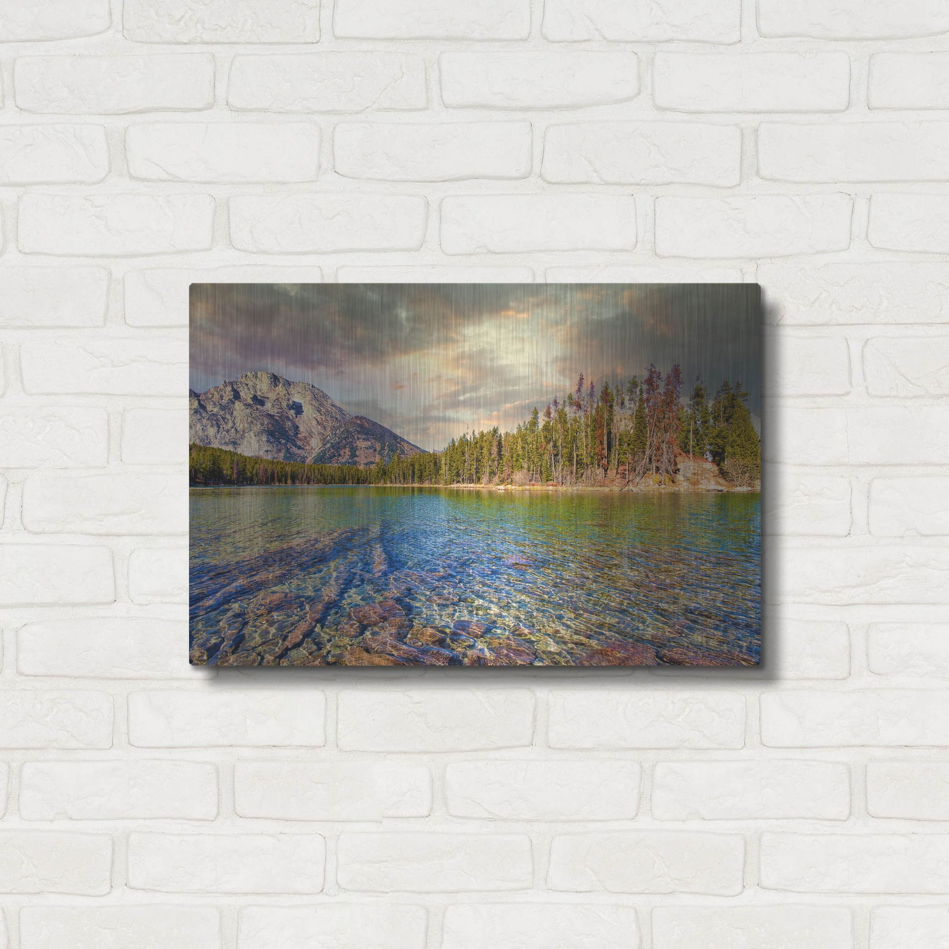 Luxe Metal Art 'Grand Tetons Afternoon' by Mark A Paulda, Metal Wall Art,24x16