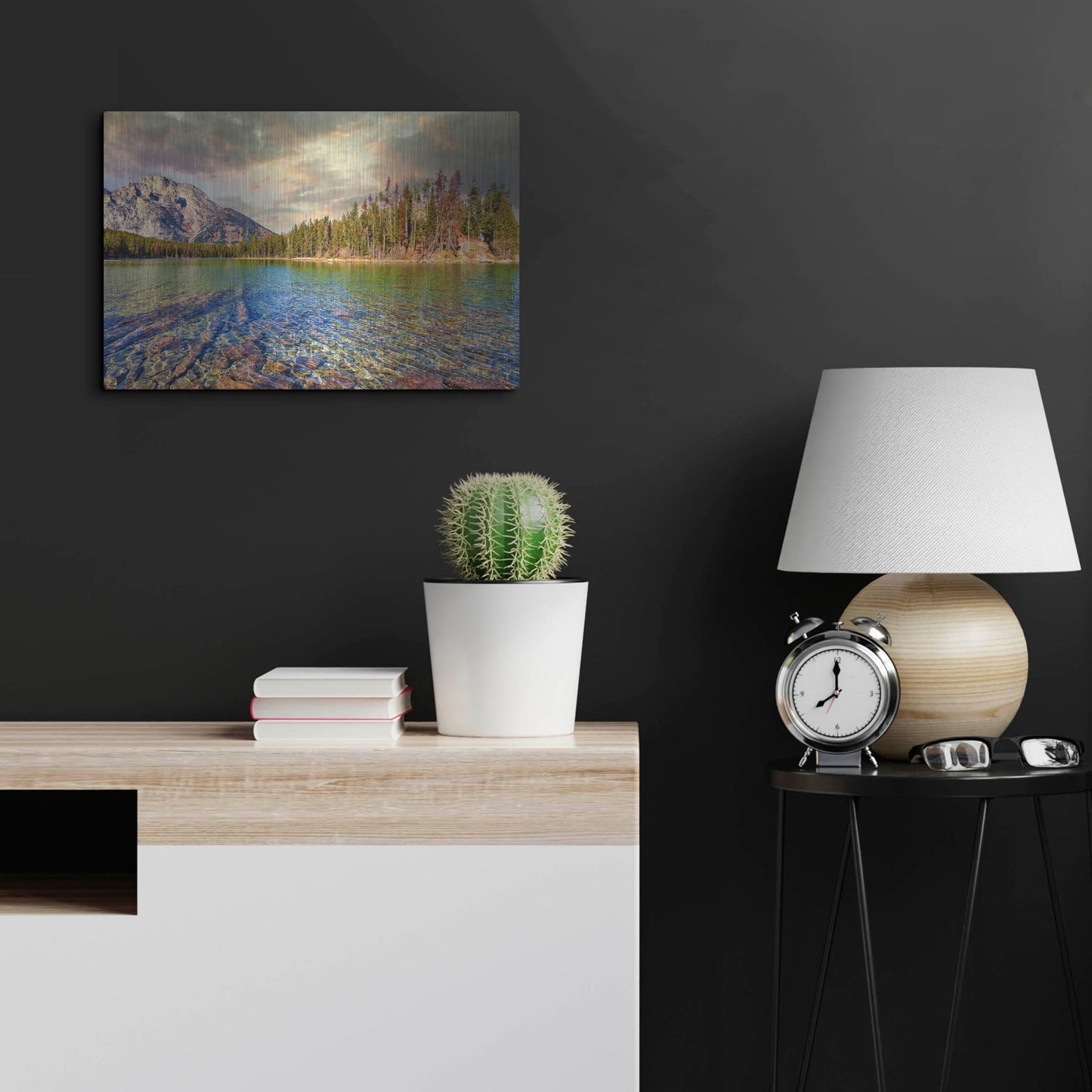 Luxe Metal Art 'Grand Tetons Afternoon' by Mark A Paulda, Metal Wall Art,24x16