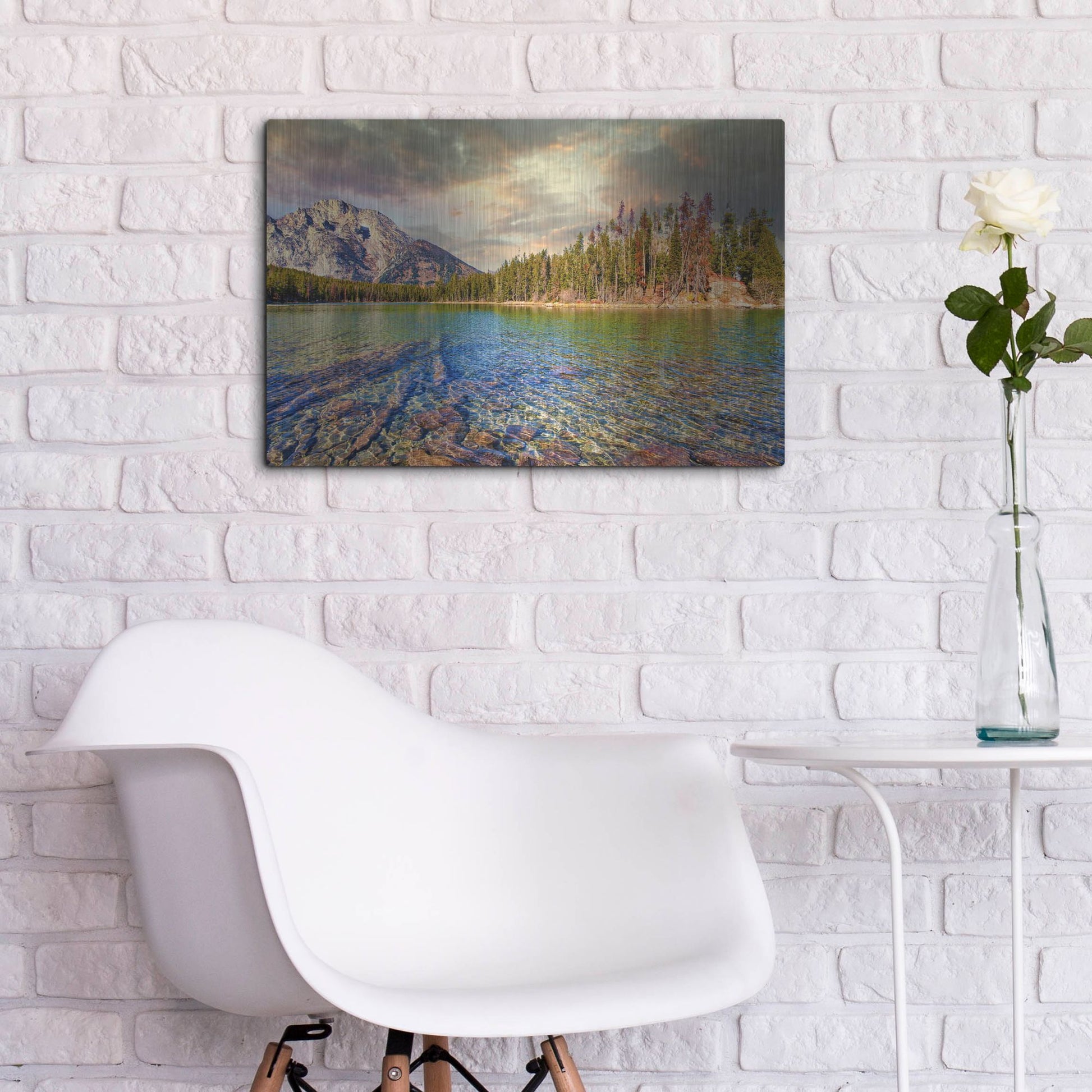 Luxe Metal Art 'Grand Tetons Afternoon' by Mark A Paulda, Metal Wall Art,24x16