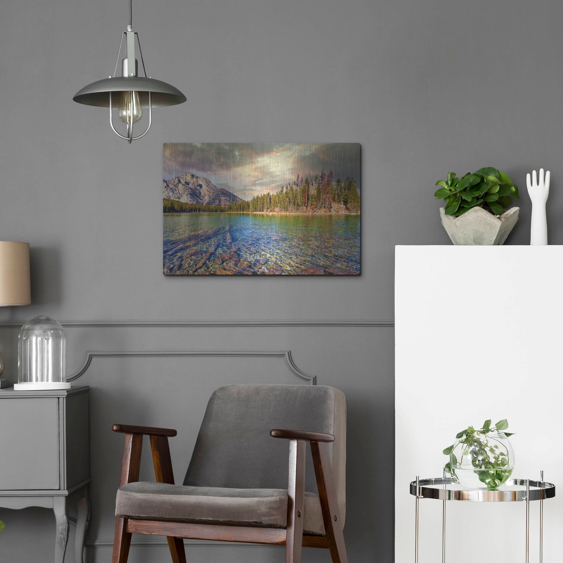 Luxe Metal Art 'Grand Tetons Afternoon' by Mark A Paulda, Metal Wall Art,24x16