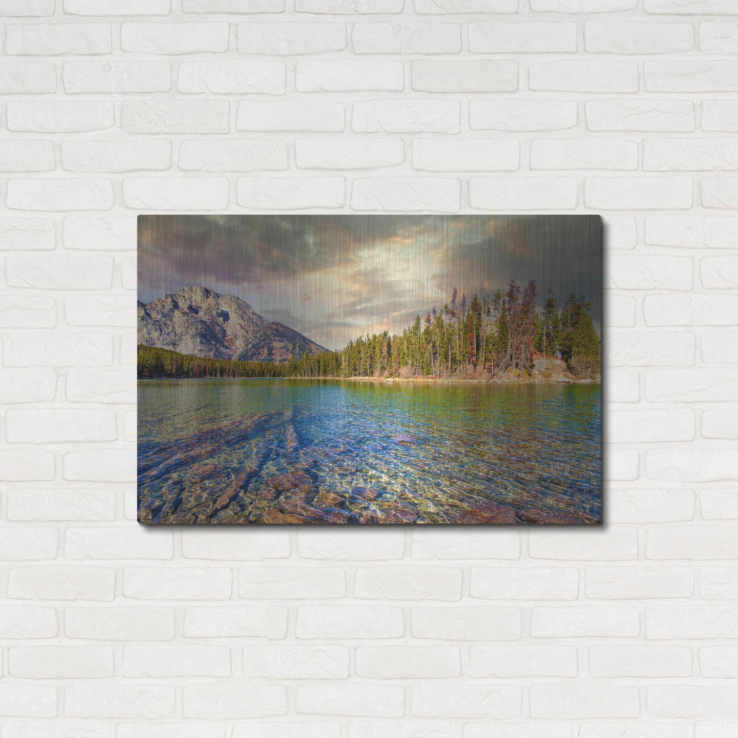 Luxe Metal Art 'Grand Tetons Afternoon' by Mark A Paulda, Metal Wall Art,36x24