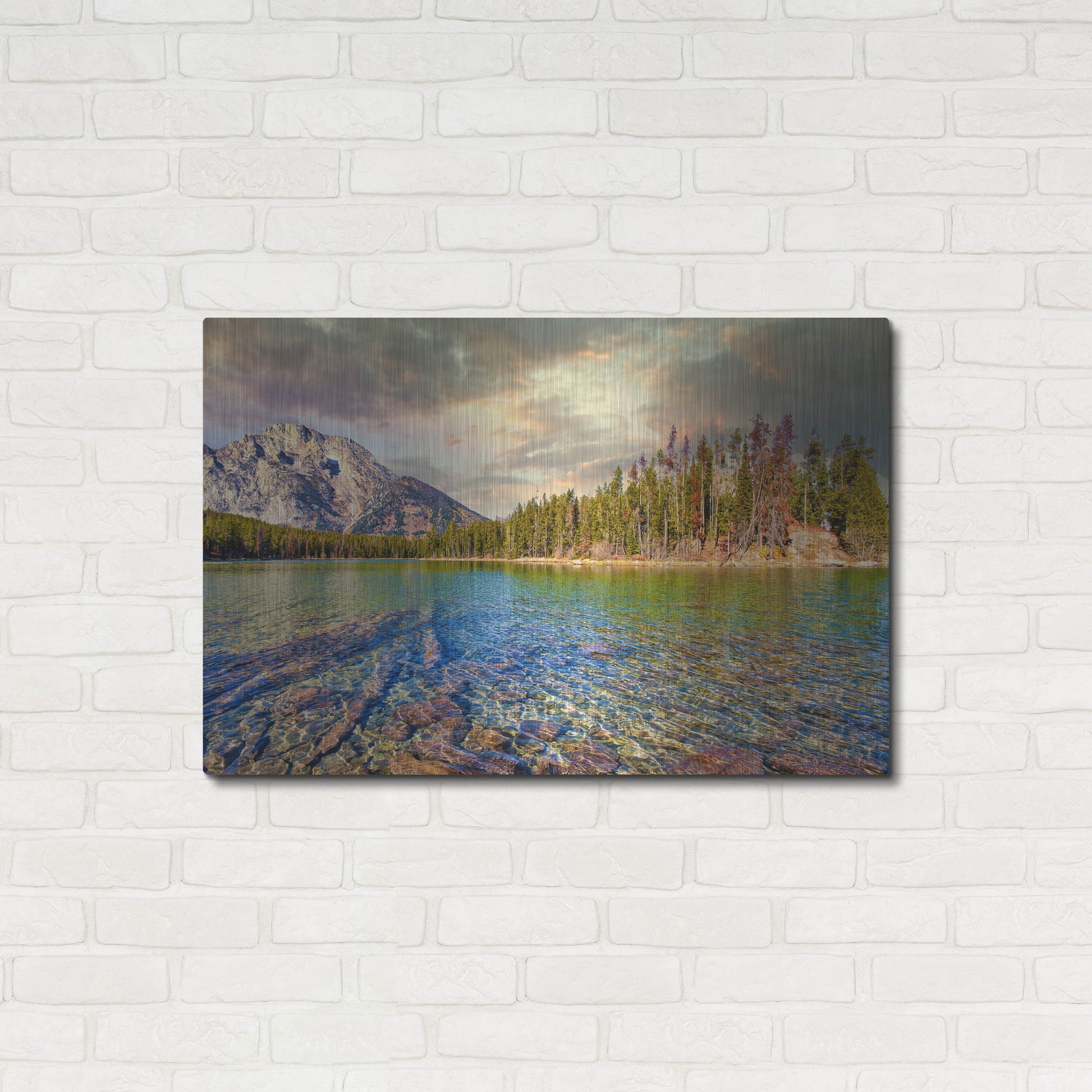 Luxe Metal Art 'Grand Tetons Afternoon' by Mark A Paulda, Metal Wall Art,36x24