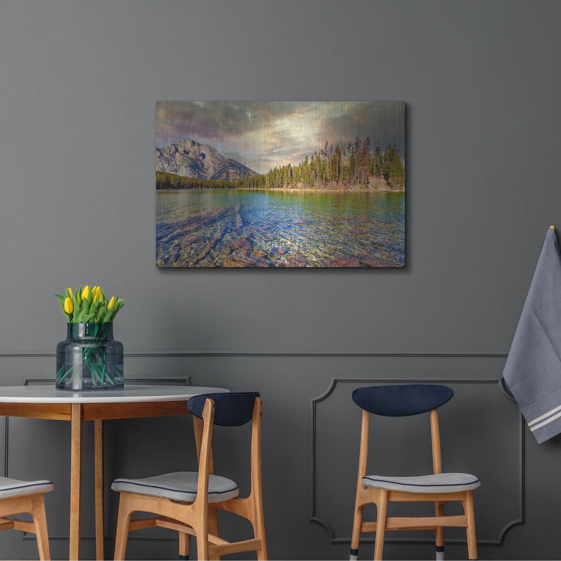 Luxe Metal Art 'Grand Tetons Afternoon' by Mark A Paulda, Metal Wall Art,36x24