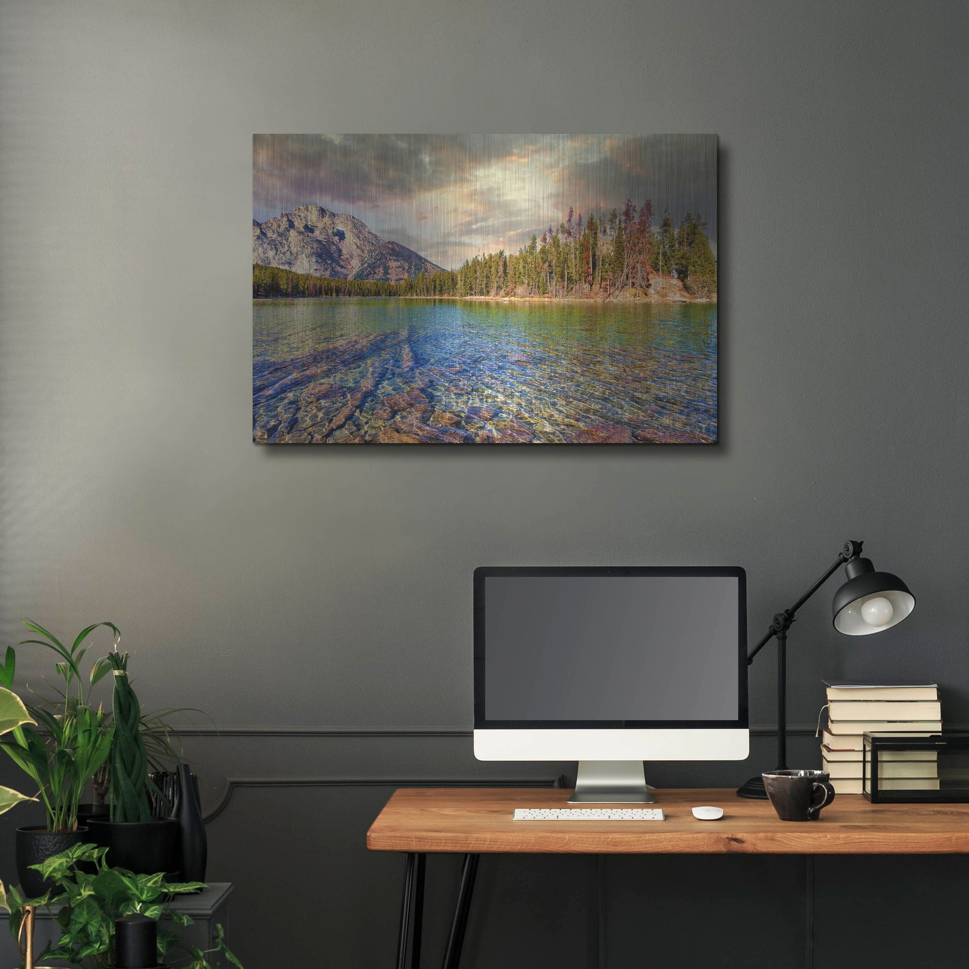 Luxe Metal Art 'Grand Tetons Afternoon' by Mark A Paulda, Metal Wall Art,36x24