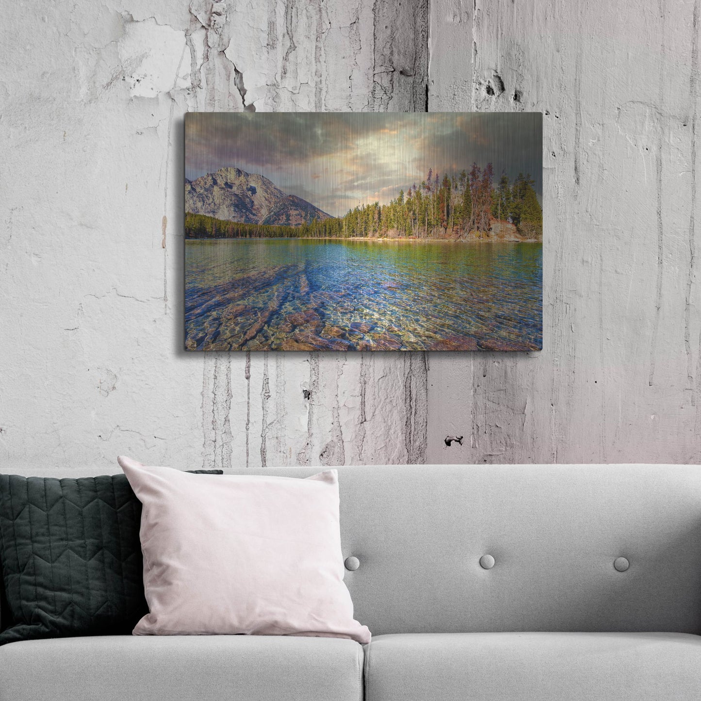 Luxe Metal Art 'Grand Tetons Afternoon' by Mark A Paulda, Metal Wall Art,36x24