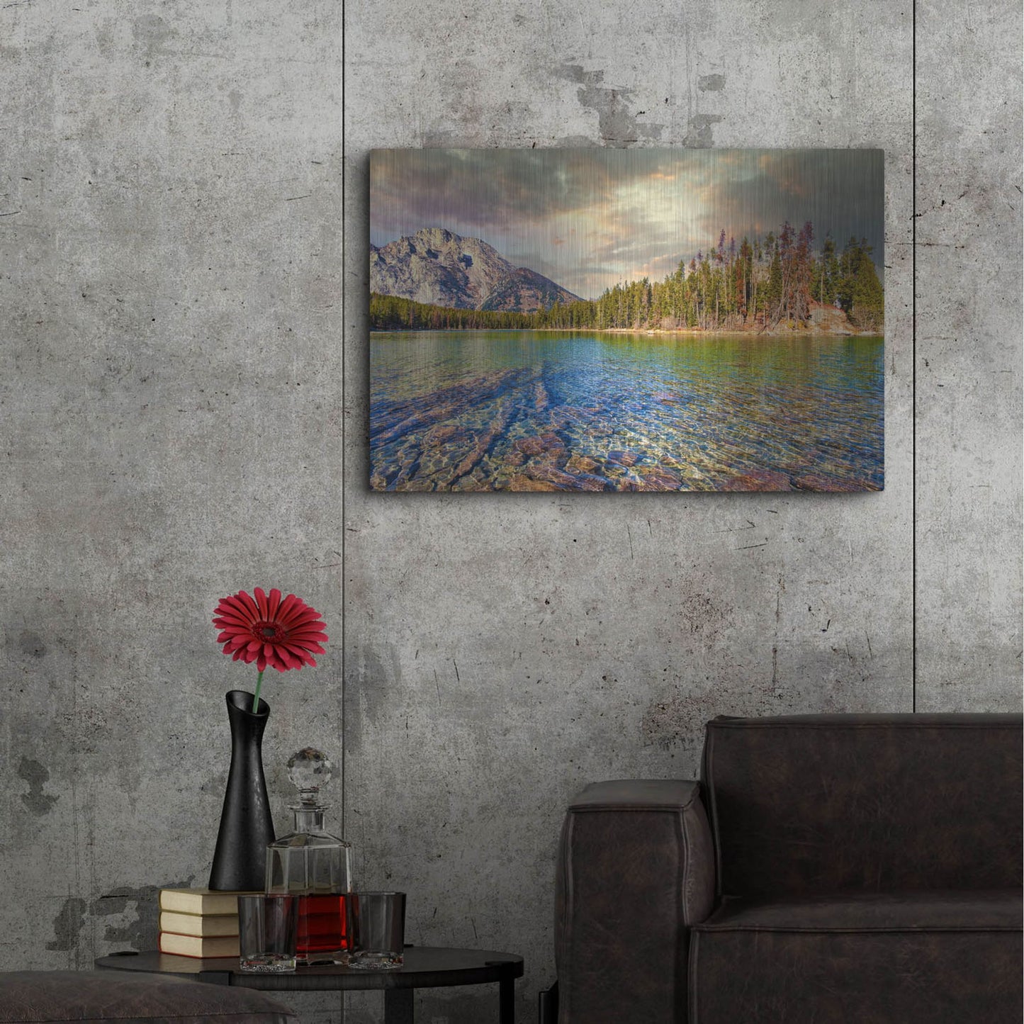 Luxe Metal Art 'Grand Tetons Afternoon' by Mark A Paulda, Metal Wall Art,36x24