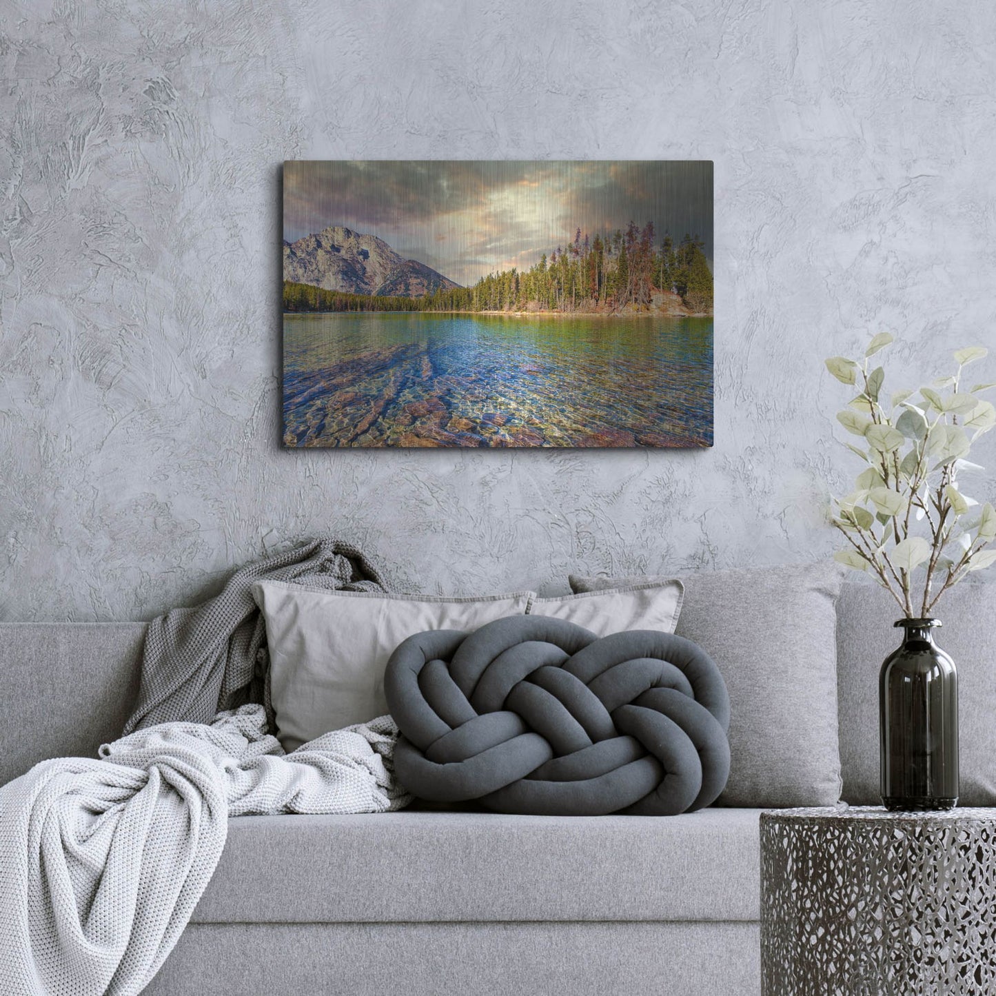 Luxe Metal Art 'Grand Tetons Afternoon' by Mark A Paulda, Metal Wall Art,36x24