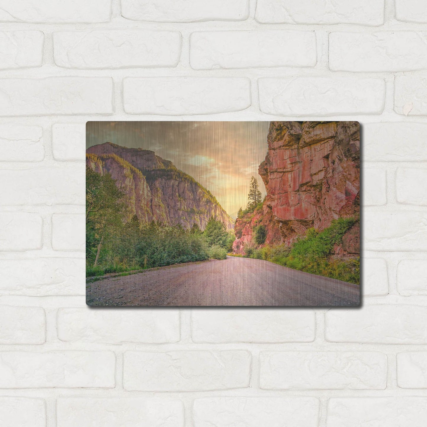 Luxe Metal Art 'San Juan Mountain Road' by Mark A Paulda, Metal Wall Art,16x12