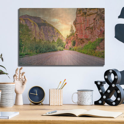 Luxe Metal Art 'San Juan Mountain Road' by Mark A Paulda, Metal Wall Art,16x12