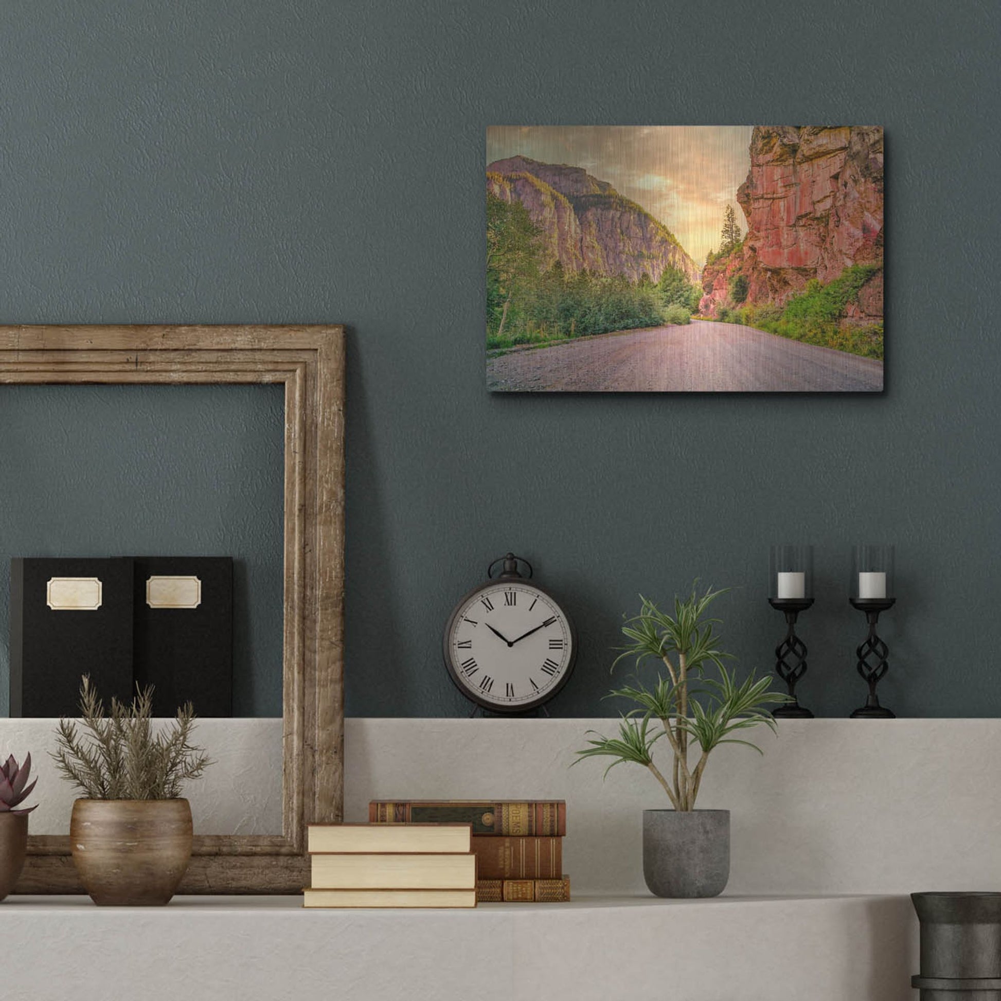 Luxe Metal Art 'San Juan Mountain Road' by Mark A Paulda, Metal Wall Art,16x12