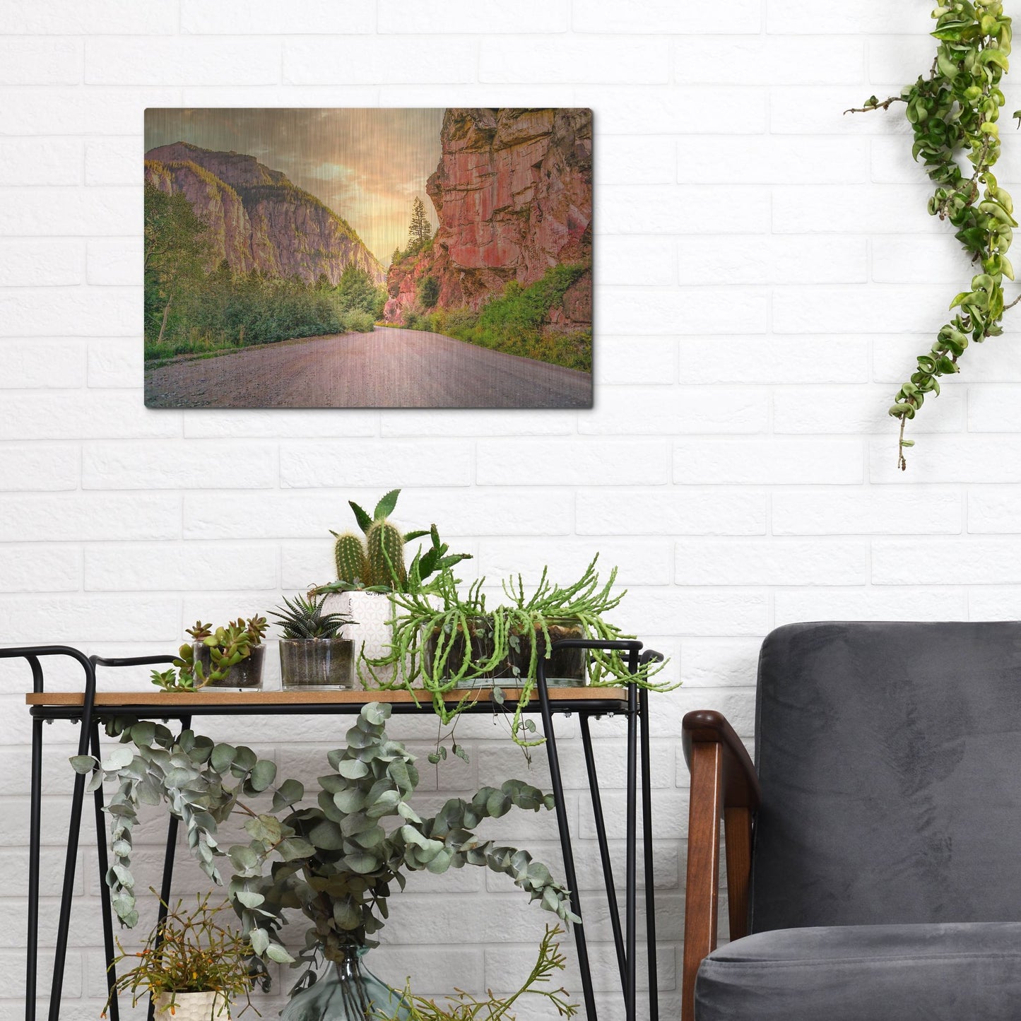 Luxe Metal Art 'San Juan Mountain Road' by Mark A Paulda, Metal Wall Art,16x12