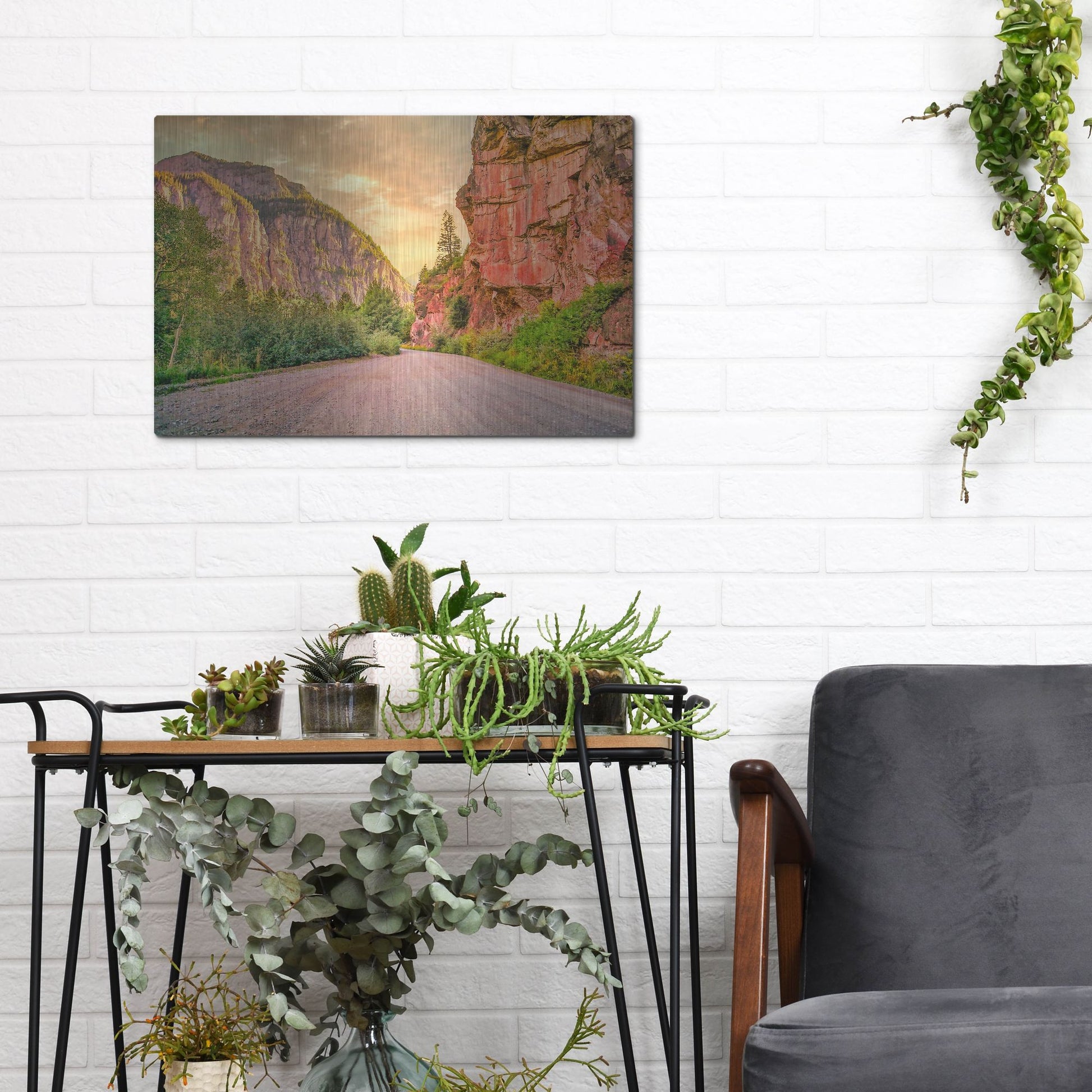 Luxe Metal Art 'San Juan Mountain Road' by Mark A Paulda, Metal Wall Art,16x12