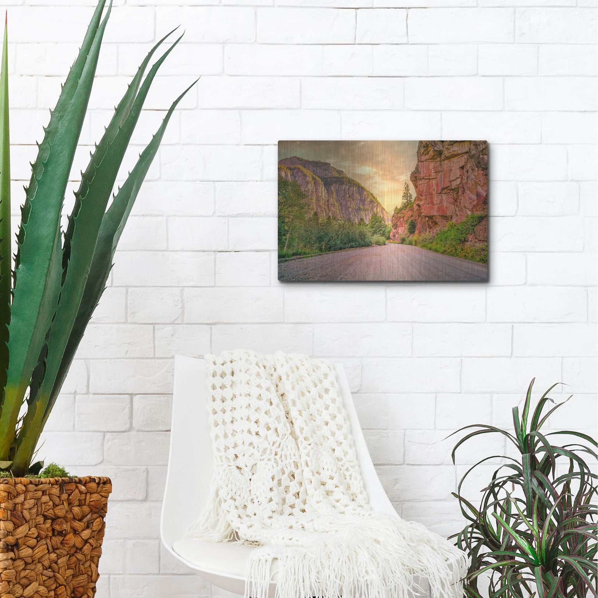 Luxe Metal Art 'San Juan Mountain Road' by Mark A Paulda, Metal Wall Art,16x12