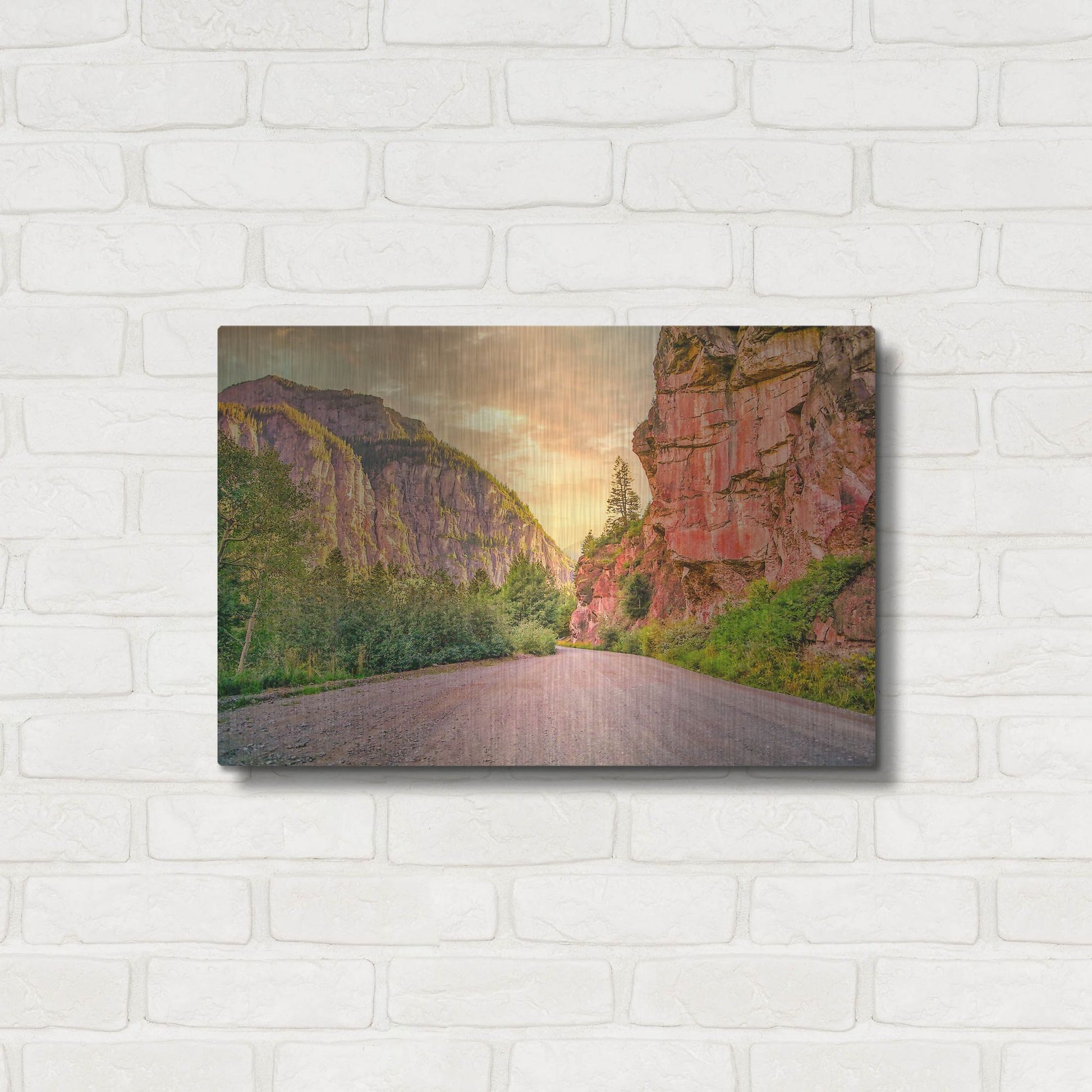 Luxe Metal Art 'San Juan Mountain Road' by Mark A Paulda, Metal Wall Art,24x16