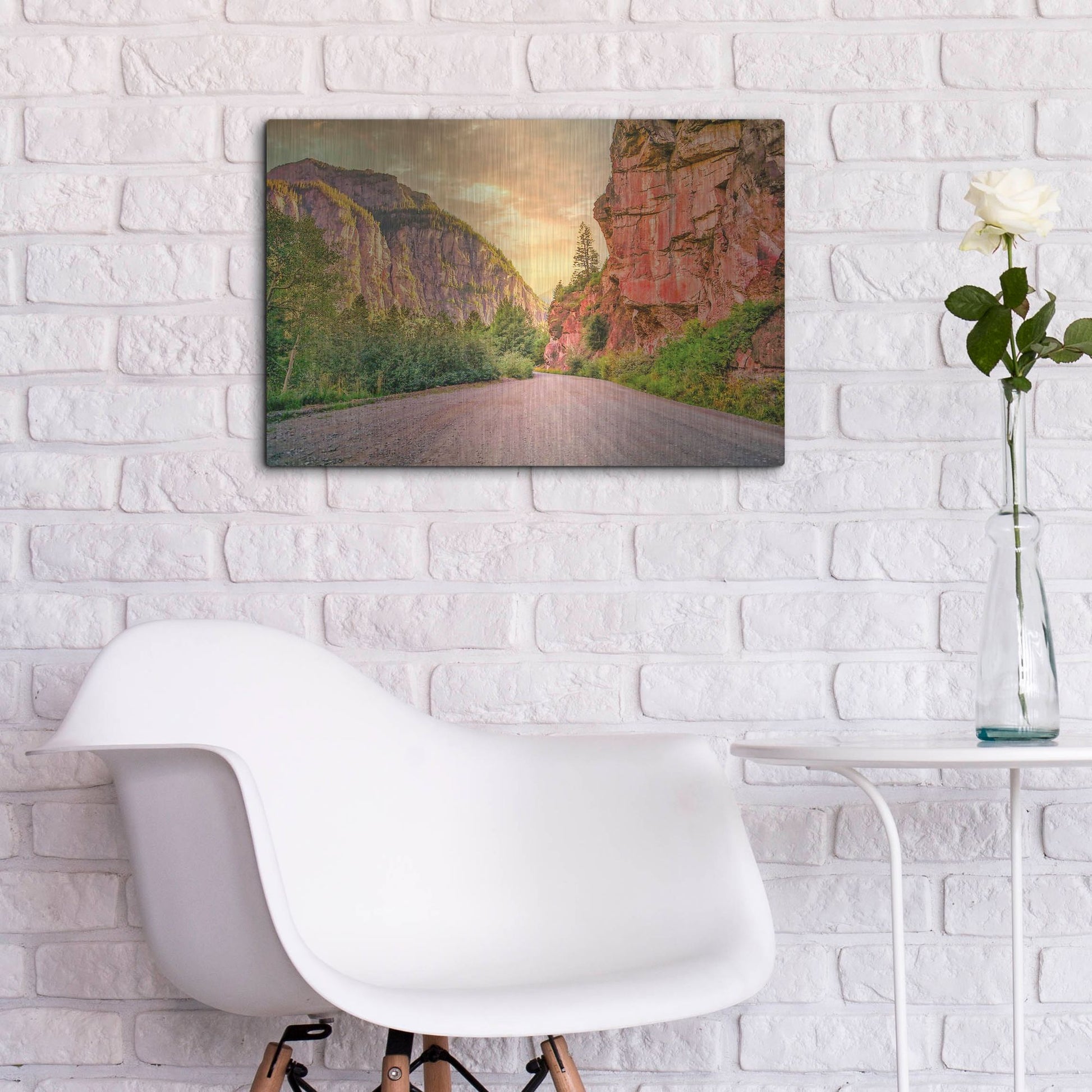 Luxe Metal Art 'San Juan Mountain Road' by Mark A Paulda, Metal Wall Art,24x16