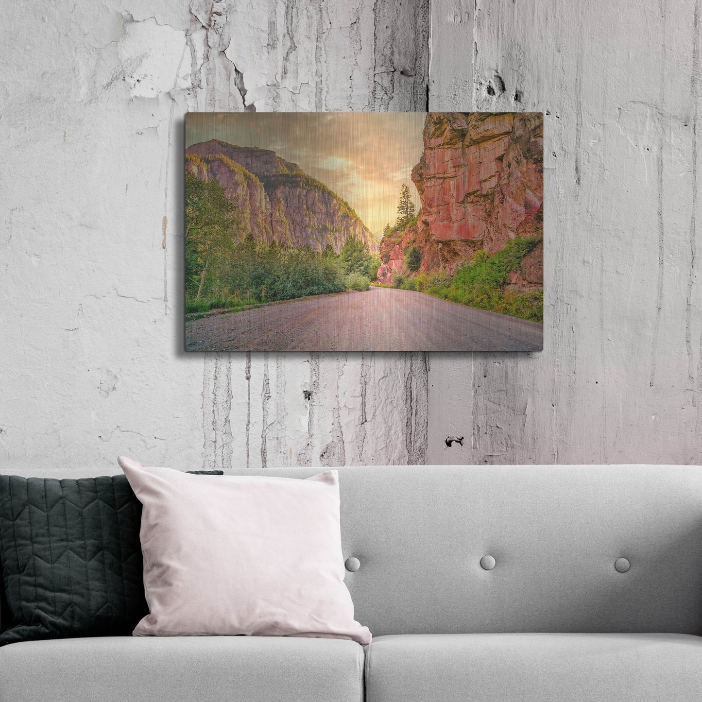 Luxe Metal Art 'San Juan Mountain Road' by Mark A Paulda, Metal Wall Art,36x24