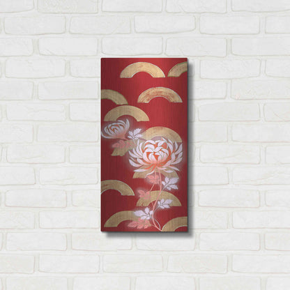 Luxe Metal Art 'Chrysanthemum II' by Zigen Tanabe, Metal Wall Art,12x24