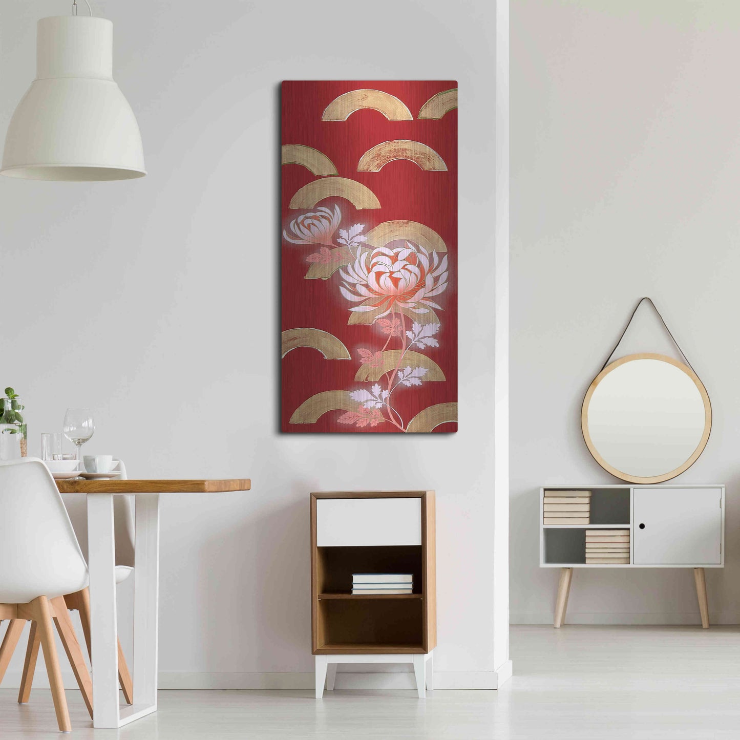 Luxe Metal Art 'Chrysanthemum II' by Zigen Tanabe, Metal Wall Art,24x48