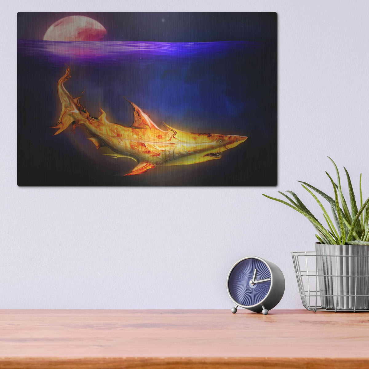 'Mako Shark' by Michael Stewart – Metal Wall Art, 16x12 room view